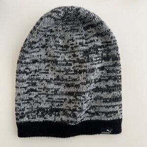 White Black Metallic Pattern Beanie